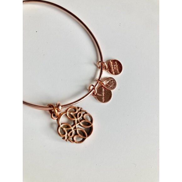 Lot of 3 ALEX & ANI Path of Life Silver & Rose Gold Charm Wire Bangle Bracelets - Picture 12 of 14